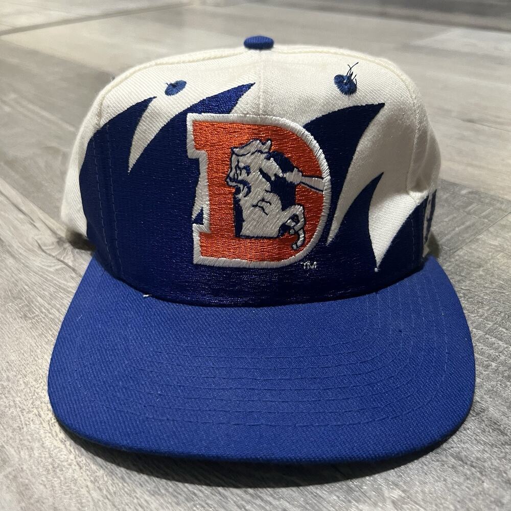 Vintage SharkTooth Denver Broncos Logo Athletic 90s NFL Wool SnapBack Hat Cap